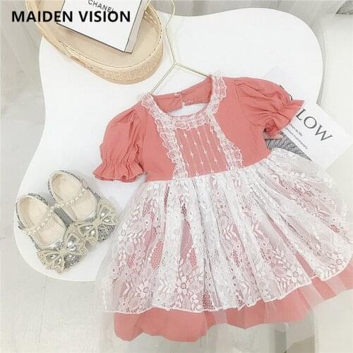 Summer kids girls clothing Lace print Lolita dress for toddler girls clothes outfits baby beach dress 1 2 3 4 5 6 year