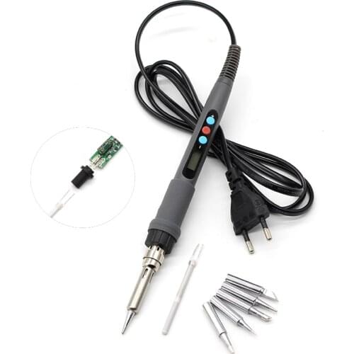 220V Digital LCD Electric Soldering Iron 60W Adjustable Temperature Mini Portable Welding Solder Station Heat Pencil Tip Tools