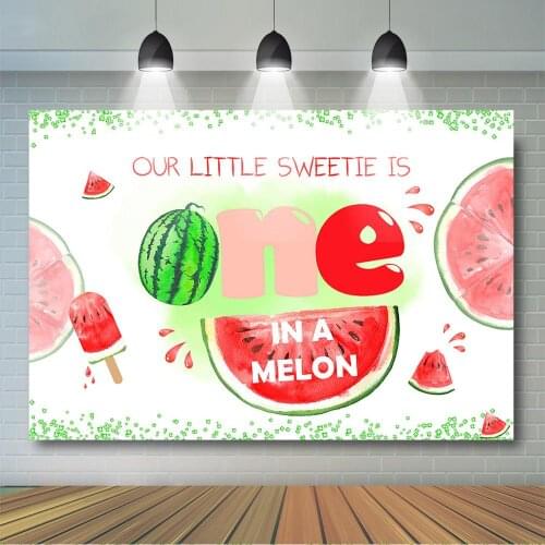 Watermelon 1st Birthday Backdrop One In Melon First Birthday Background Red Watermelon Girls 1st Birthday Party Decoration