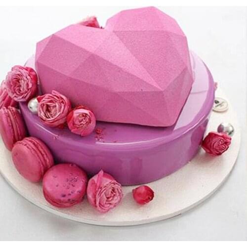 Diamond Love Heart Shaped Silicone Molds Gem Necklace Pendants Epoxy Resin Mould DIY Jewelry Making Tools Cake Decorating Tool