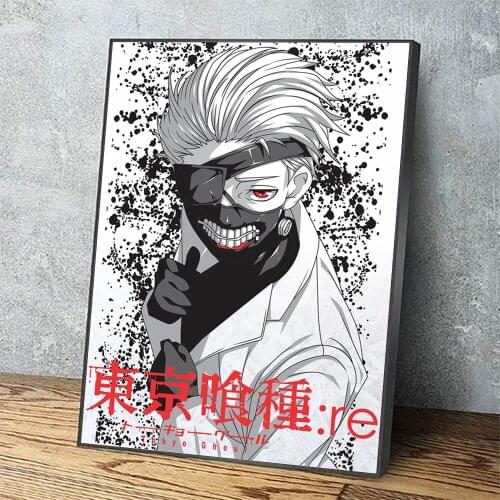Canvas Prints Paintings Anime Tokyo Ghoul Japan Wall Art Poster Black White Modular Pictures For Living Room Modern Home Decor