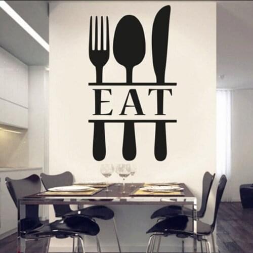 Kitchen Dinnerware Pattern Vinyl Wall Stickers Muraux Removeable Decal Kitchen Diningroom Decor Room Decoration ZX147