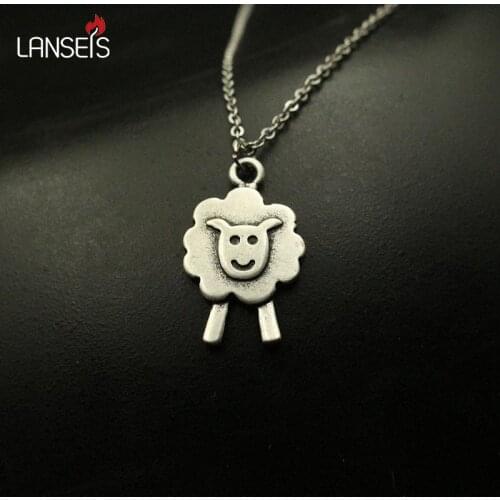 Lanseis 1pcs cute animal necklace pendant women little sheep pendant