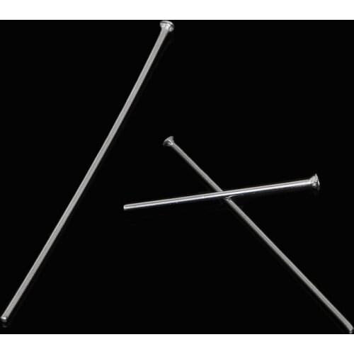 Hot Selling Stainless Steel Silver Plated Flated Head Pins For Jewelry Making Findings(0.7x20mm 0.6x30mm 0.7x40mm)Multi Size