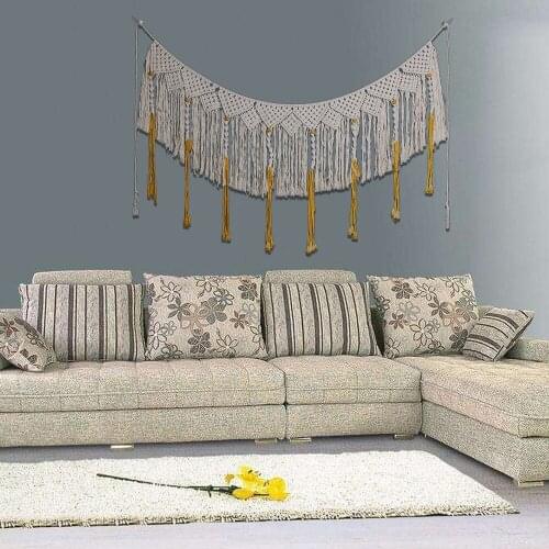 LYN&GY Macrame Wall Hanging Cotton Handmade Woven Wall Tapestry Large Boho Wedding Backdrop Wall Decoration for Living Room