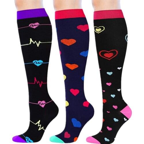 Men Women Compression Socks Breathable Sport Travel Socks Fit For Nurses Splints Flight Travel Pregnancy Edema Recovery Socks