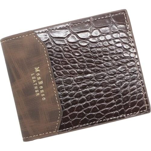 Mens Wallet Leather Short Purse Billetera Hombre Men Wallets Vintage Style Ccartera Hombre Crocodile Alligato Portemonne