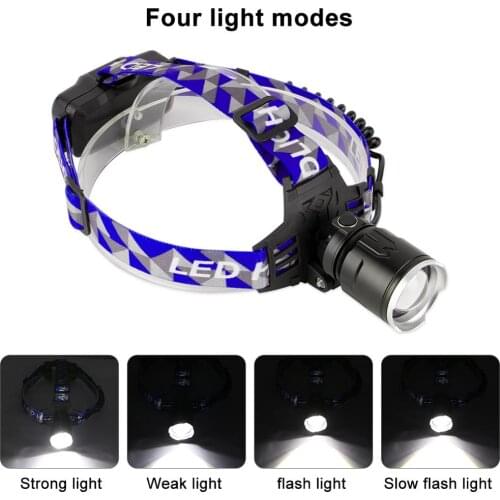4 Modes LED P50 Headlight Telescopic Zoom Headlamp Super Bright Flashlight Lantern Forehead Torch for Camping Working Light