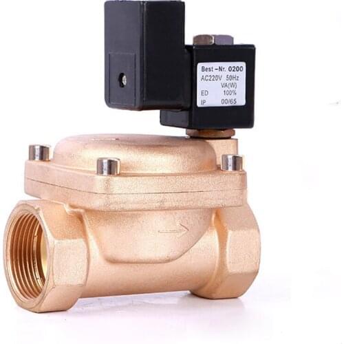 1-1/2" Normally Closed Brass High Pressure 16 Bar Non Hot Solenoid Valve 110V 24V 12V 24v