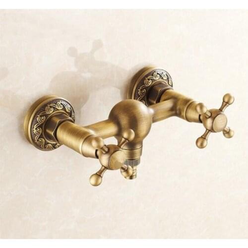 New Arrival European style Wall Mounted Hot and Cold Brass washing machine faucet Antique Garden faucet outdoor faucet