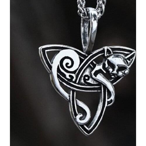 Retro Personality Cat Pendant Stainless Steel Silver Color Animal Pendant Mens Motorcycle Hip Hop Party Jewelry Accessories