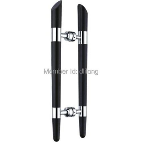Main door used glass pull handles 600mm black wooden color D-146