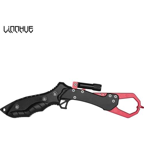 LINNHUE Night Lighted Fishing Grips 28.5cm 168g Aluminium alloy illumination Night fish High quality Fish tools Metal fish grips