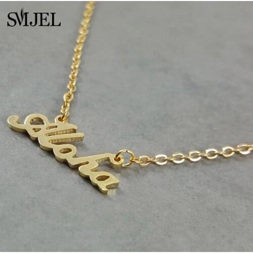 SMJEL Hawaii Aloha Necklaces Personalize Beach Chain Necklace & Pendant Letter Jewelry Wholesale Custom Gifts