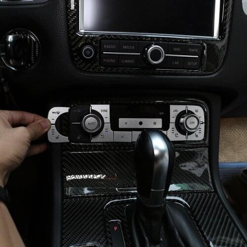 Car styling Aluminum Alloy For Volkswagen Touareg 2011-2015 Air conditioning Button Decoration Sticker Auto Accessories
