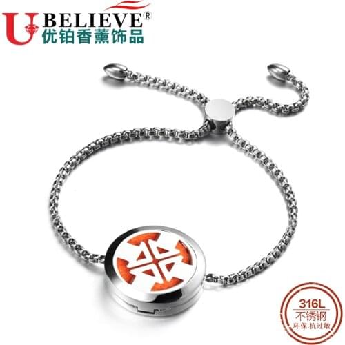 Ubelieve Tree of Life Aromatherapy Jewelry Essential Oil Diffuser Locket Magnet Stainless Steel Perfume Aroma Bracelet 25MM