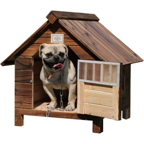 Outdoors Solid Wood Carbonization Wooden Kennel Cats Nest, Dogs Cage, Teddy The Dog House Pets Nest