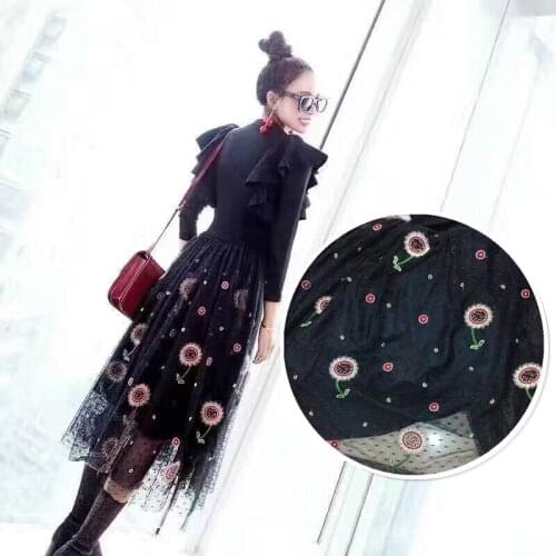 2020 Spring and Summer Little Sun Embroidered Fabric Womens Lace Embroidered Dress Fabric