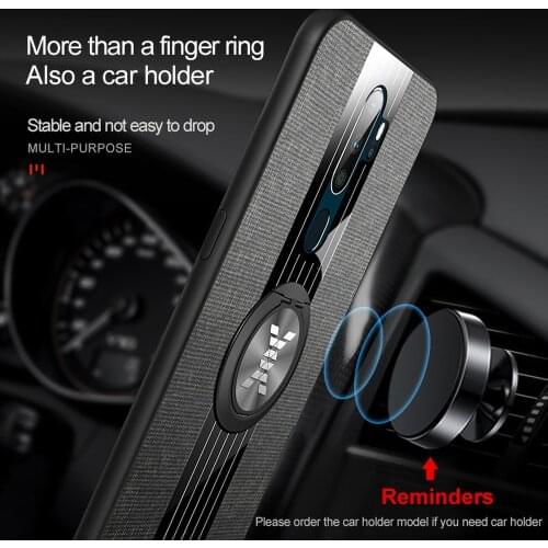 For OPPO A3 A5 A7 X7 A8 A9 F9 A11X A57 A59 A73 A83 A91 A92S Luxury Fabric Hard Cover Soft Frame Cloth Ring Holder Phone Case