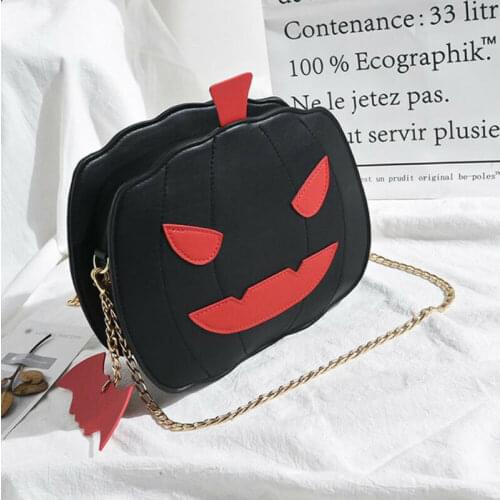 Funny Pumpkin Handbag Halloween Candy Bag Little Devil Shoulder Messenger Bag