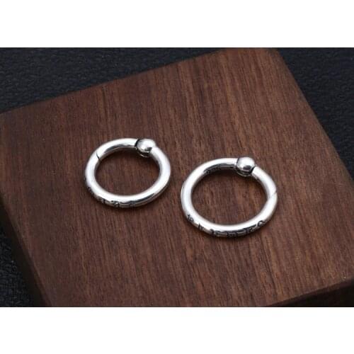 925 Sterling Silver Round keyring key ring keychain accessory DIY A3977