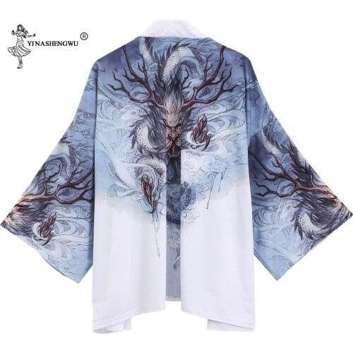Japanese Kimono Traditional Print Yukata Men Women Kimonos Cardigan Men Femme Coat Kimono Cosplay Costumes Unisex Leisure Shirts