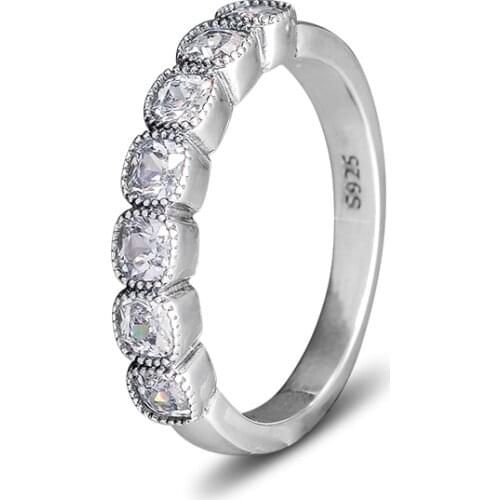 Alluring Cushion Ring 925 Sterling Silver Wedding Engagement Rings for Women Silver 925 Jewelry anillos mujer