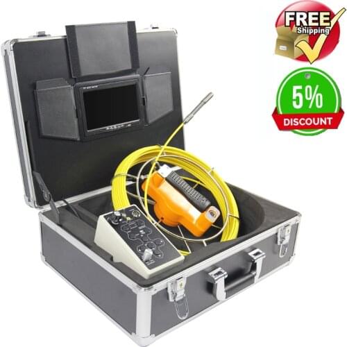 12mm Sewer Pipe Inspection Camera System Water Pipe Well Monitoring System With 7" LCD Monitor DVR 20m Cable meter counter