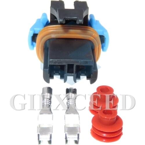 2 Sets 2 Pin 2.8 Series Auto Wiring Terminal Plug Sealed Socket With Pins And Rubber Seals Waterproof Female Connector