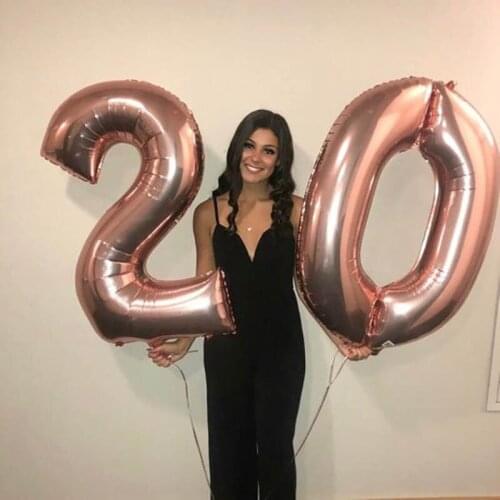 2pcs 32/40inch Rose Gold Silver Number Balloons Giant Digit 25th Birthday Balloon Girl 25th Years Old Party Decorations supply