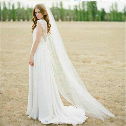 2021 Simple Short Tulle Wedding Veils Cheap White Ivory Bridal Veil for Bride for Mariage Wedding Accessories