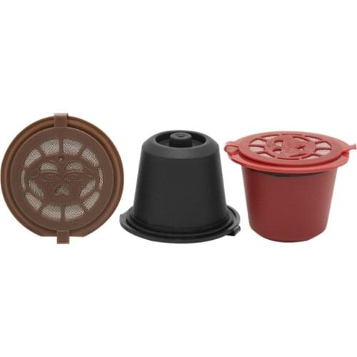 3 PCS Coffee Filter 20ml Reusable Refillable Coffee Capsule Filters For Nespresso With Spoon Brush Kitchen Accessories