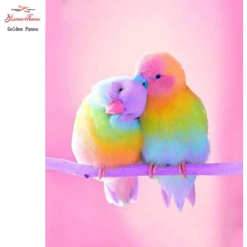 GoldenPanno Full Square Drill 5D DIY Diamond Painting "Colored bird" Diamond Embroidery Cross Stitch 3D Home Decoration