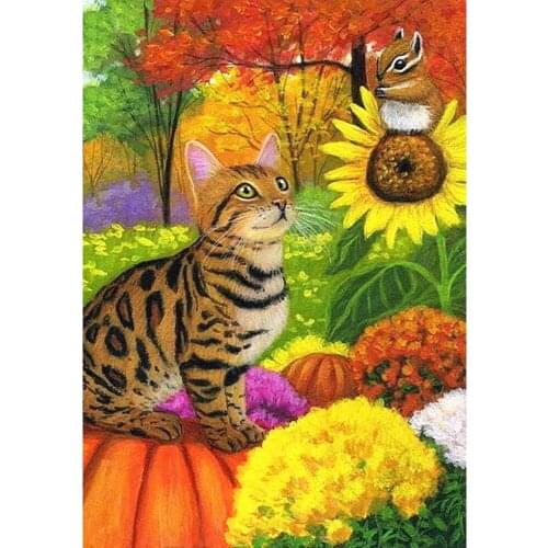 DIY Full Square Diamond Painting Animals Diamond Embroidery cat Diamond Painting Full Round Christmas home decor gift