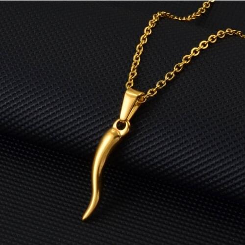 Anniyo Pepper Pendant Necklaces for Women Girls Gold Color Chili Charm Jewelry #000138