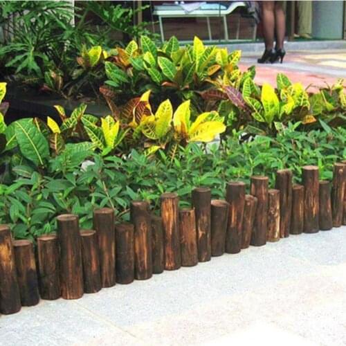 Anti-Corrosion Wood Log Lawn Grass Edging Garden Flower Bed Border Fence Decor Lawn Fence garden For the garden and the garden