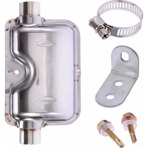 60cm Car Stainless Steel Material Exhaust Pipe Corrugated Round Pipe Parking Silencer Diesel Heater Silver