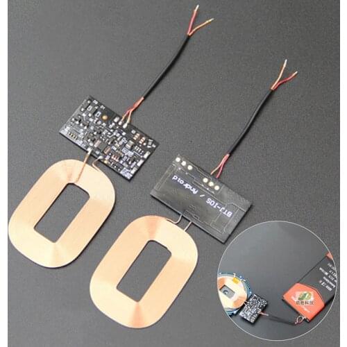 Qi Wireless Charger PCBA Circuit Board Receiver Module + Coil DIY Charging 5V 1A