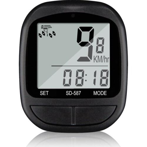 Black Waterproof Bicycle LCD Computer Speedometer Cycling Wired Odometer Stopwatch