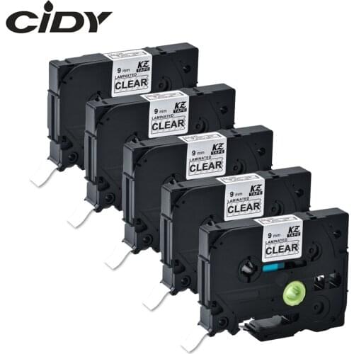 CIDY 5pcs white on clear tze label tapes Compatible TZe125 TZe 125 tz125 tz 125 laminated tape for Brother p-touch