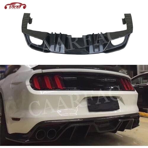 For Mustang Carbon Fiber Rear Bumper Lip Diffuser Spoiler for Ford Mustang 2015 2016 2017 2018 2019 Rear Hugger Diffuser