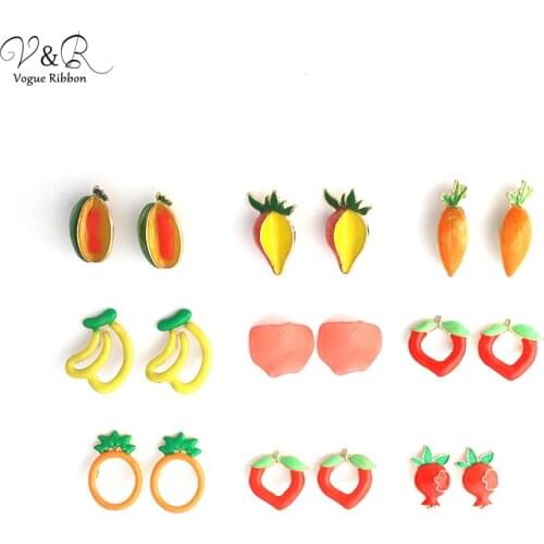 DIY Jewellery Findings Handmade Jewelry Making, Metal Enamel Fruit Carrot Banana Strawberry Pinapple DIY Accessories Componenets