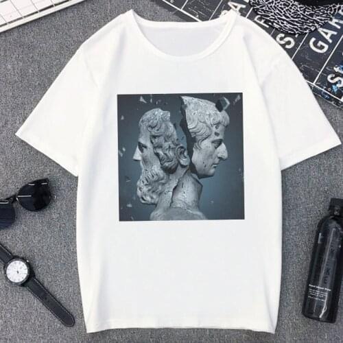 David statue print Womens T-shirts Spoof Personality Fashion Tops Female Tshirt Summer Harajuku O-neck Ladies Tees top Clothing