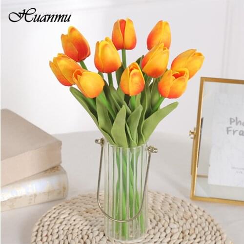 1Pcs/6Pcs 30CM Tulip Artificial Flower PU Material Tulip Artificial Flower Wedding Photography Artificial Bouquet Party Decor