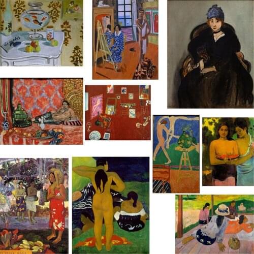 Famous Medieval Paint Two Tahiti Women France Hanging Picture Poster Canvas Print Painting Wall Art Living Room Home Decoration