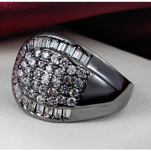 YaYI Fine Jewelry Fashion Princess Cut Claw Set White Cubic Zirconia Black Color Engagement Wedding Party Couples Rings