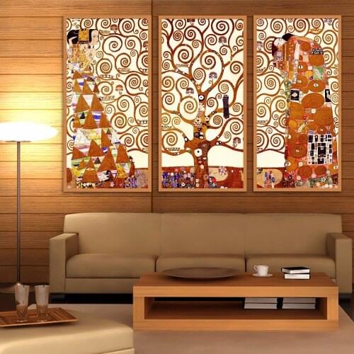 Canvas Art Print Painting Poster, Klimt The Tree of Life Classic Art Wall Pictures For Living Room, Home Decoration Large Size