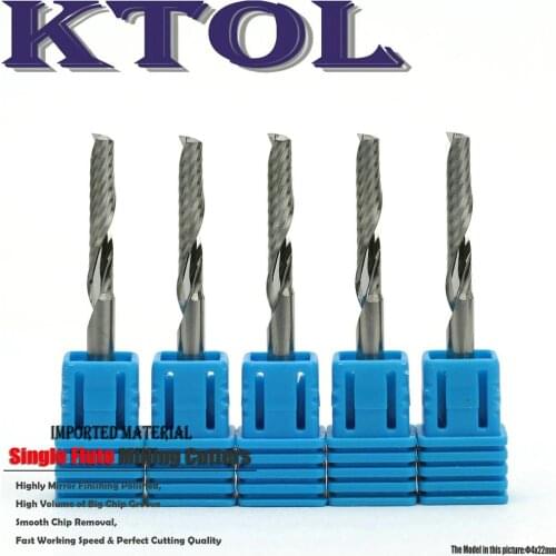 10pcs 4*22MM Single Flute Router Bits End Mill CNC Cutting Tool Set,Imported Tungsten Carbide Milling Cutter Tools for Acrylic