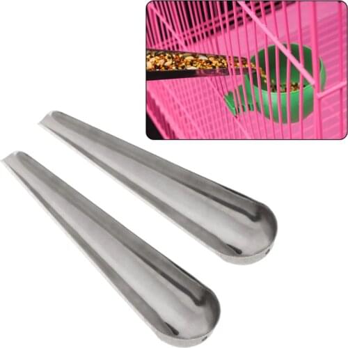 2 Pcs Stainless Steel Birds Feeder Adding Scoop Spoon Poultry Feeding Supplies Cage Accessory For Pigeon Chicken Pets Cup