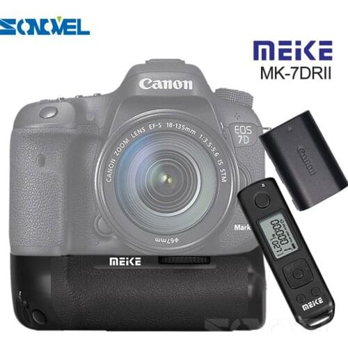 Meike MK-7D II Pro Wireless Remote Control Vertical Battery Grip with LP-E6 Battery for Canon EOS 7D MARK II Camera as BG-E16